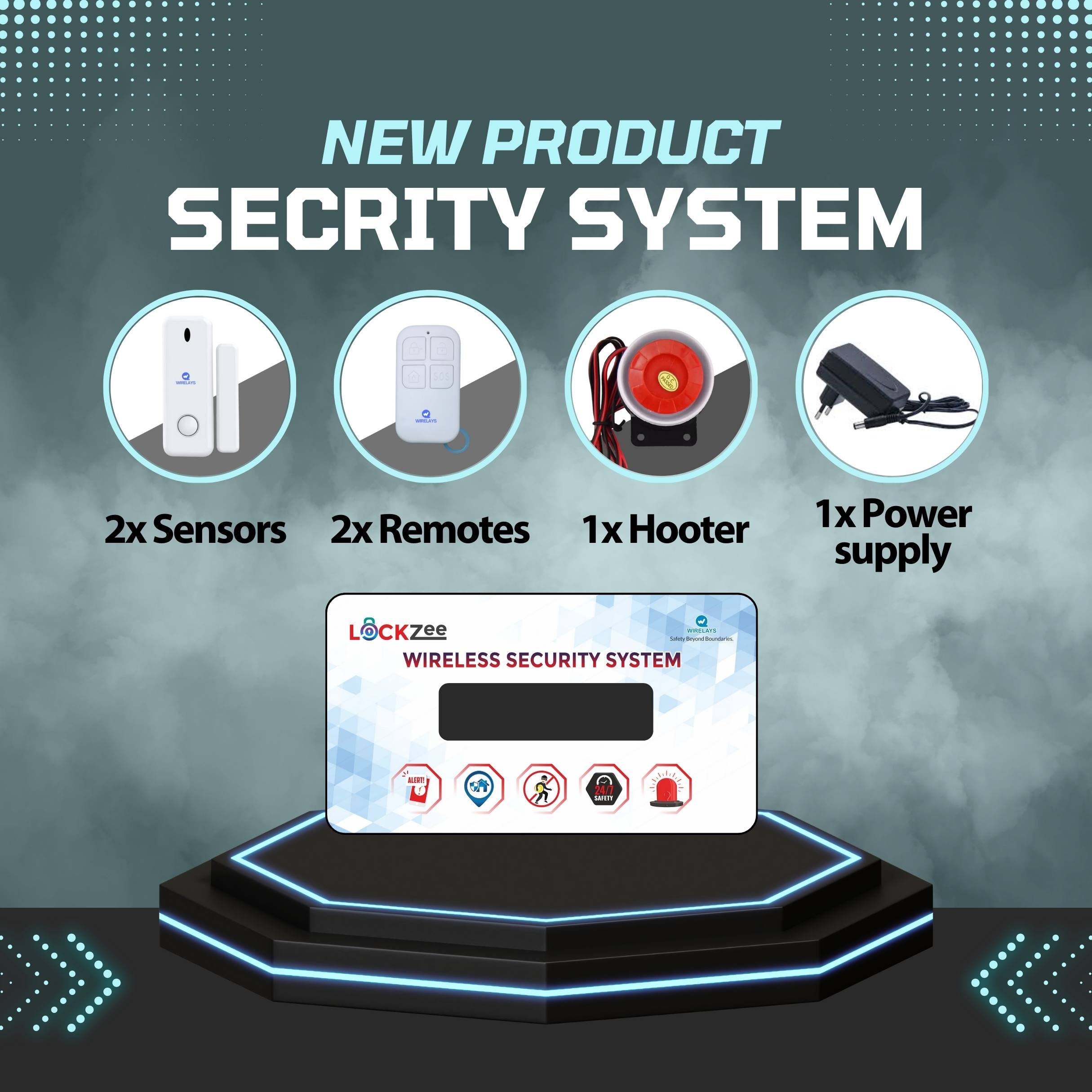 Wirelays Wireless Smart Home Security System | Door Security Sensor | WiFi and GSM Dual Protection Intruder Alarm System |Model Wirelays-003 (White ABS Plastic) Wirelays Wireless Smart Home Security System | Door Security Sensor | WiFi and GSM Dual Protection Intruder Alarm System |Model Wirelays-003 (White ABS Plastic)